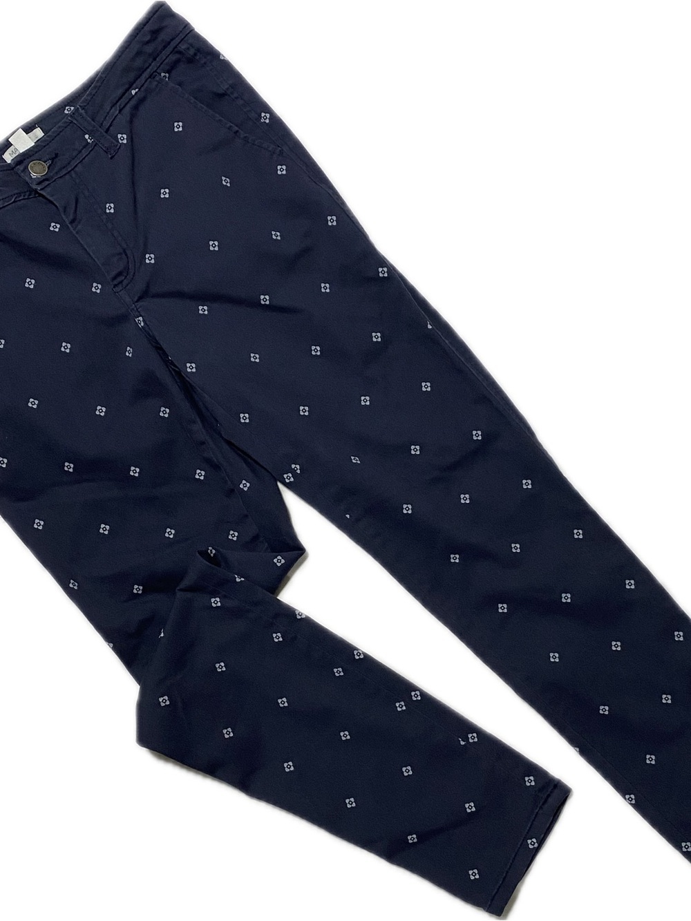 Market & Spruce Navy Blue Printed Trousers